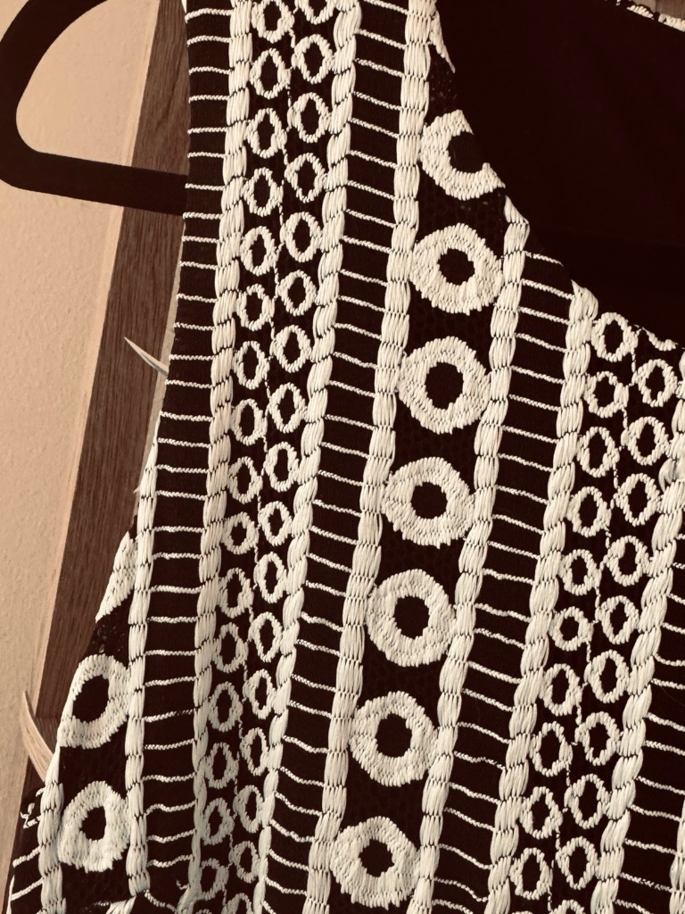Calvin Klein Black & White Lace-Effect Midi Sheath Dress - Picture 2 of 10